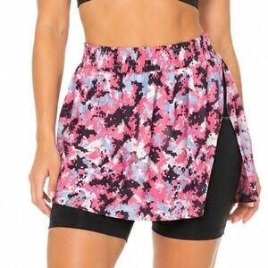 Beroy‎ Women's Cycling Skort Medium Pink Camo 3D Gel Padded Bike Shorts Spin MTB